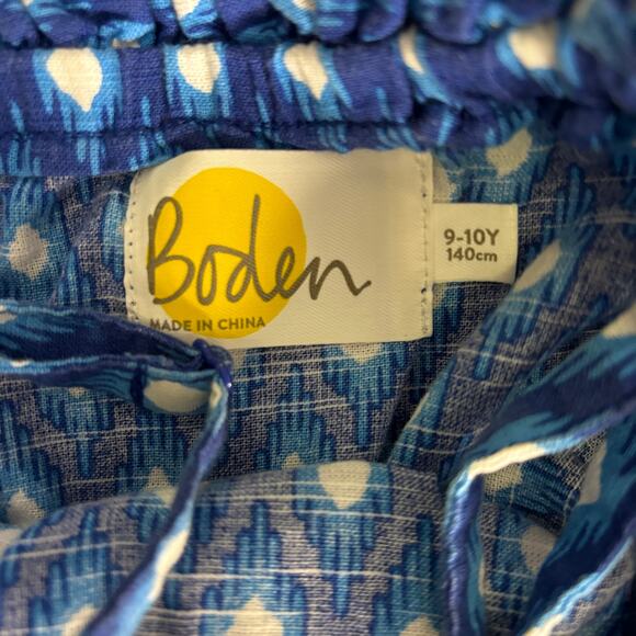 Boden Little Girl Jumper Blue Print Summer Straps Preppy Fun Cutie 9-10 yrs - Picture 9 of 9